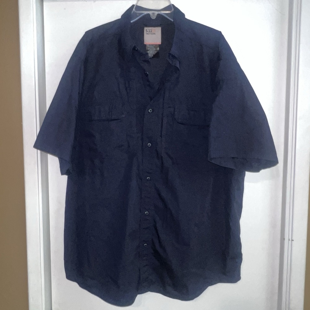 5.11 Tactical Shirt Men XL Concealed Carry Cargo Pockets Heavy Duty Navy Blue